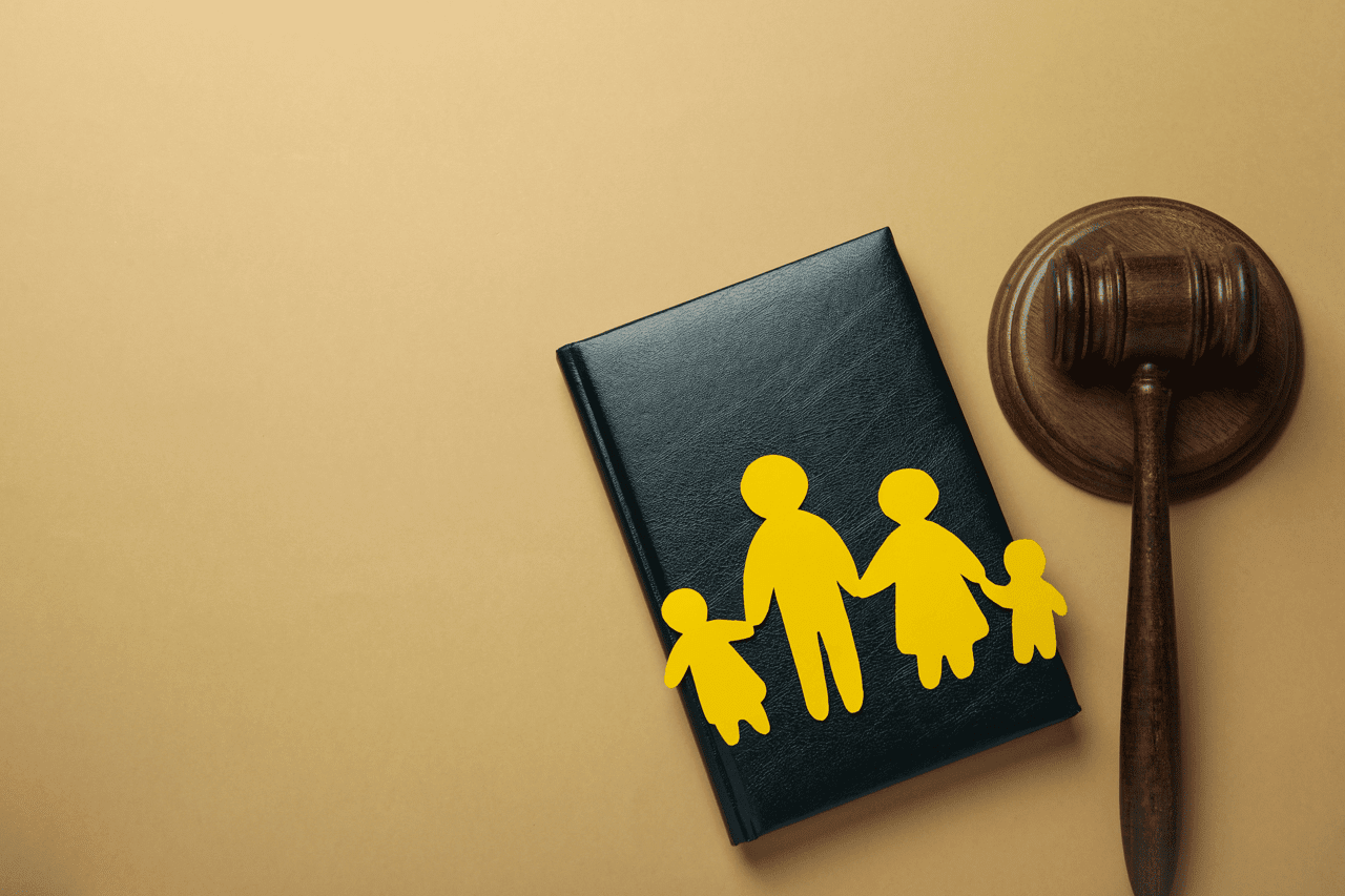 Family law concept on light brown background